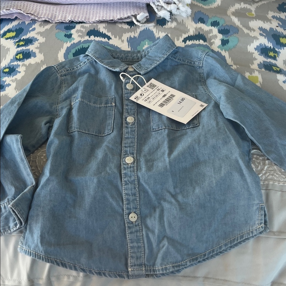 Zara 18-24m Kids Blue Denim Shirt